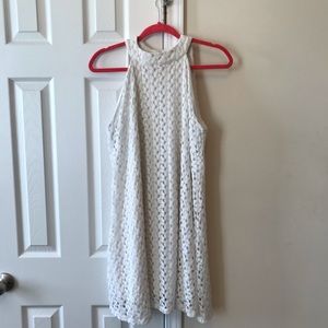 White high neck dress